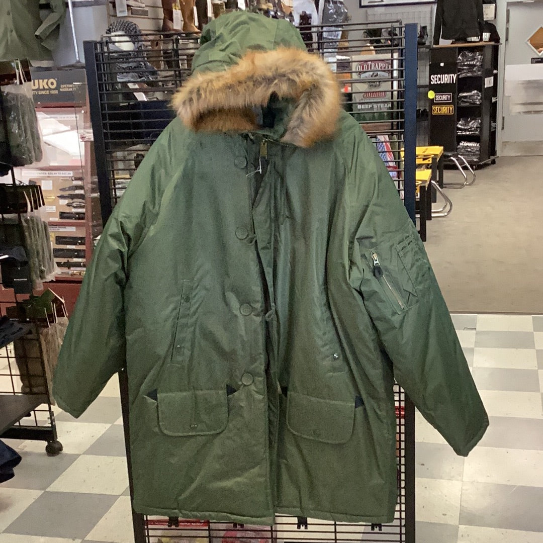 N-3B Style Military Parka, Sage, Imported