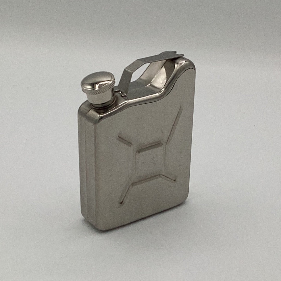 Pocket Flask, Jerry Can Style, Stainless Steel 170 ml