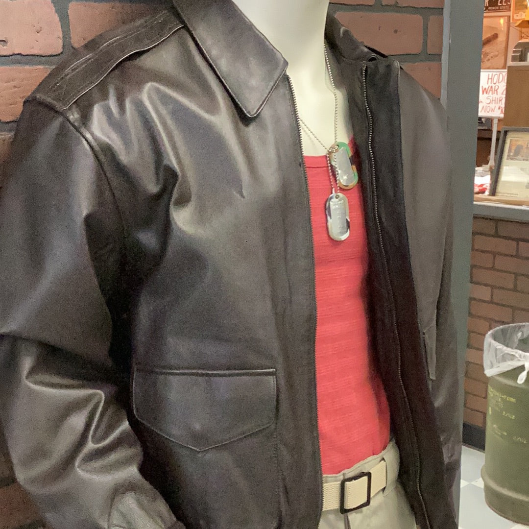 Vintage Leather Bomber Jacket, US Military Style, Imported, Size Medium, Airborne Leathers