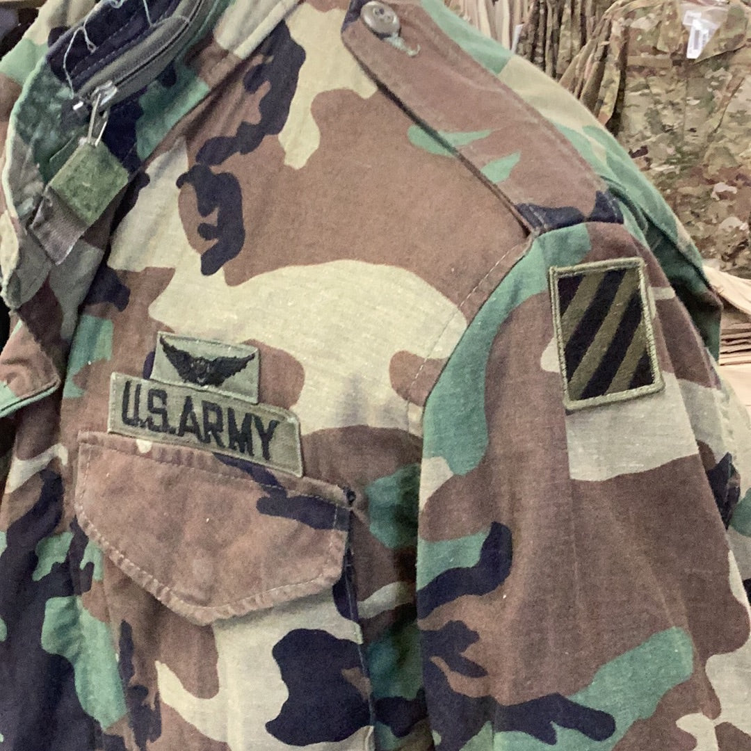 Vintage M-65 Military Issue M-65 Field Coat, Woodland Camouflage, Medium/Reg