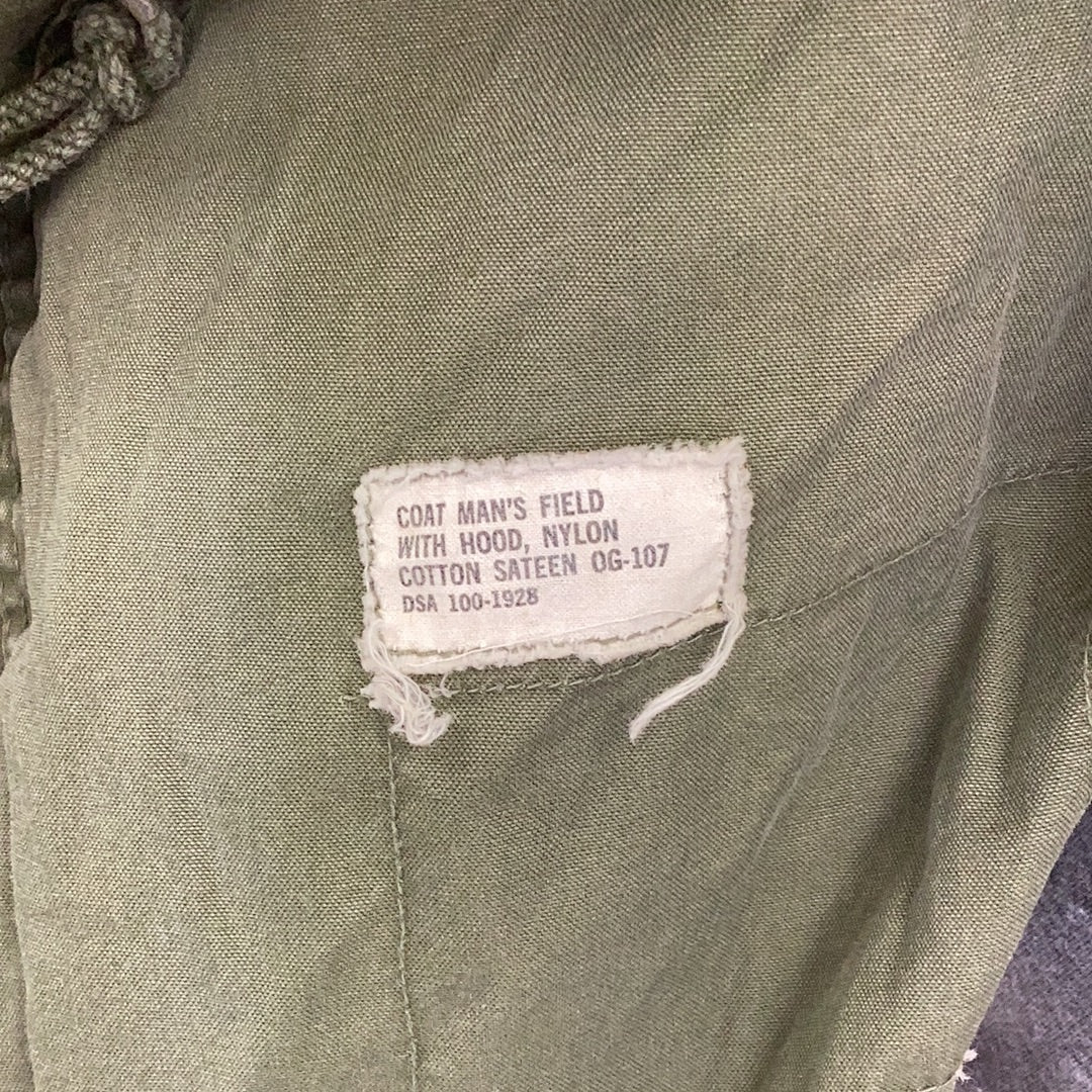 Vintage US Army Field Coat, Vietnam Era, OG-107, Small/Short