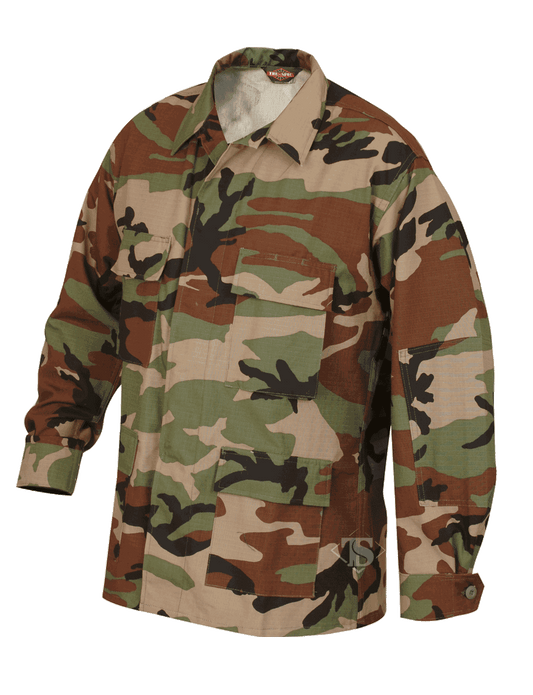 Men’s BDU 4 Pocket Shirt, Woodland Camouflage